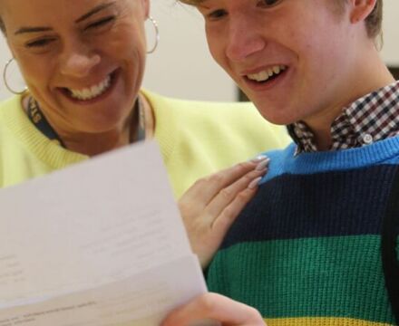 Elijah Summers with Rebecca King   Head of Year 11